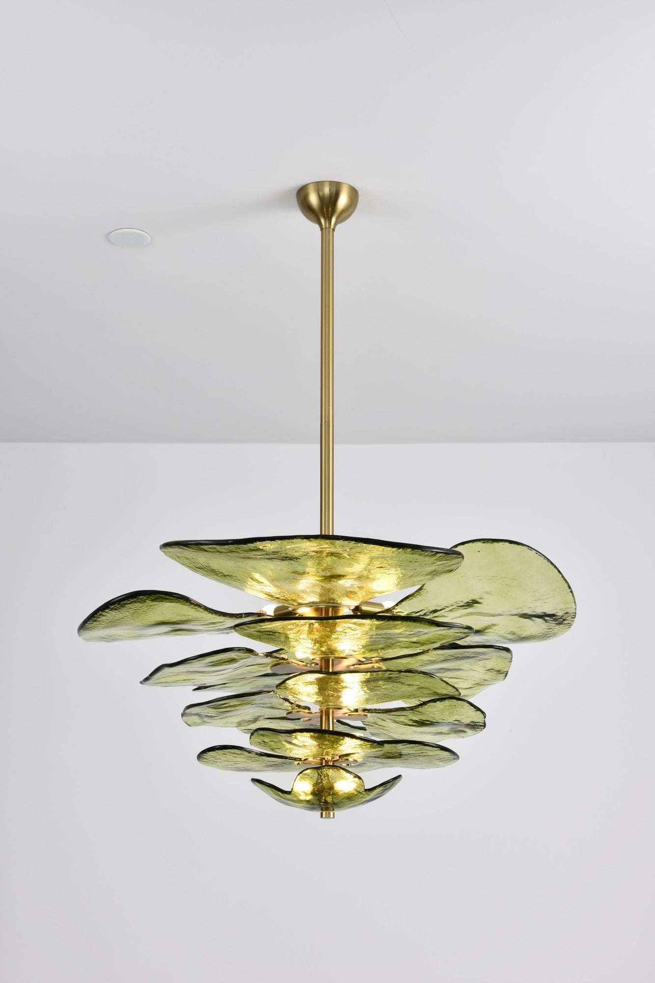 Aurora Lustre Pétale en Verre Murano Doré Luxe