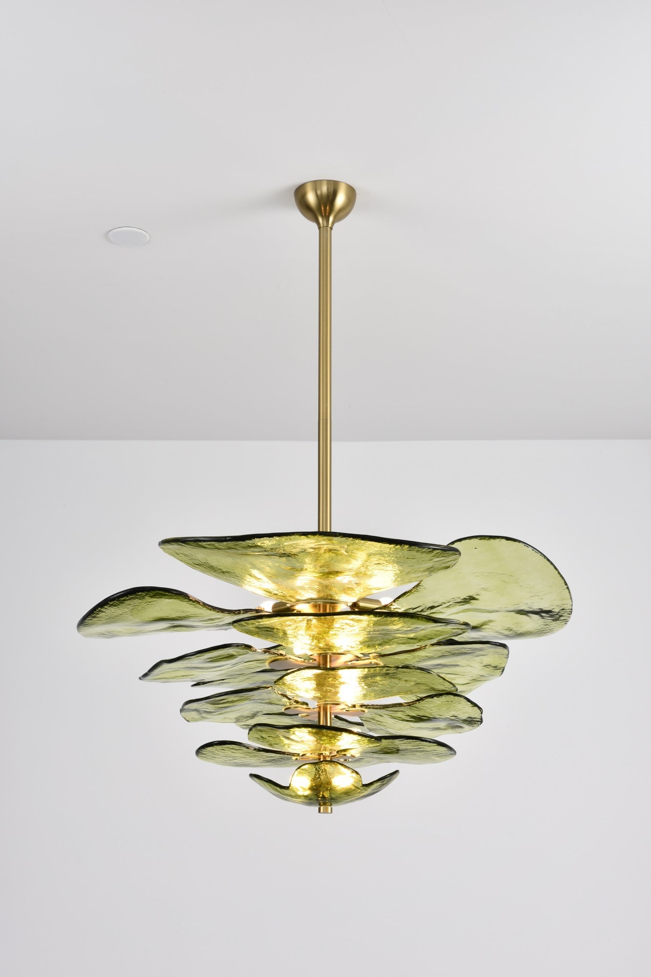 Aurora Lustre Pétale en Verre Murano Doré Luxe