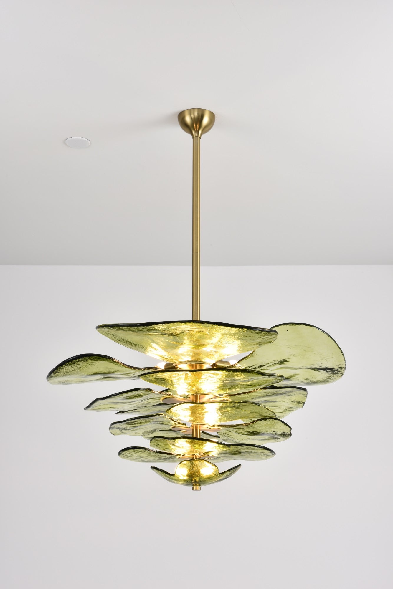 Aurora Lustre Pétale en Verre Murano Doré Luxe