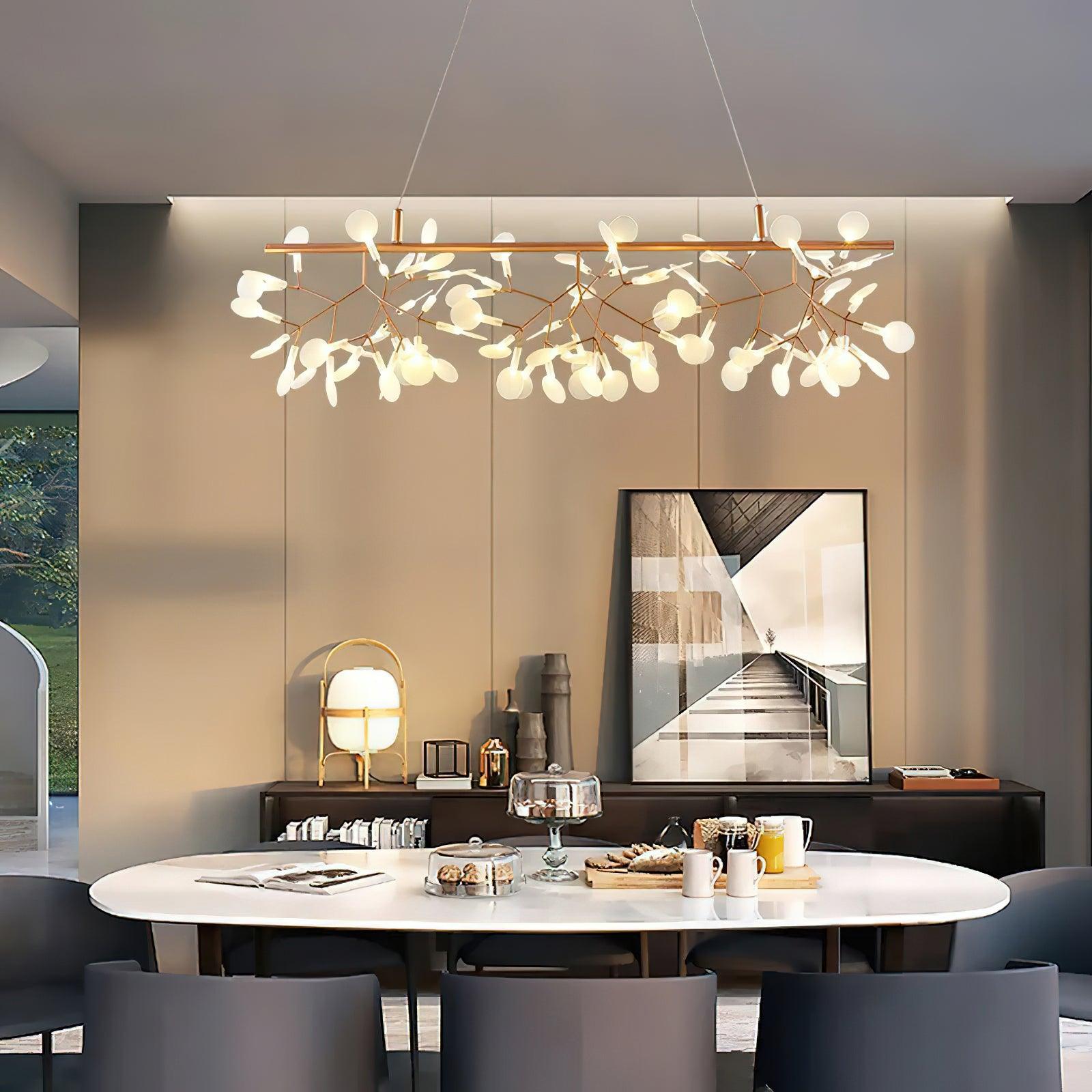 Lustra Lustre LED À Branches Longues Et Linéaires Artistiques