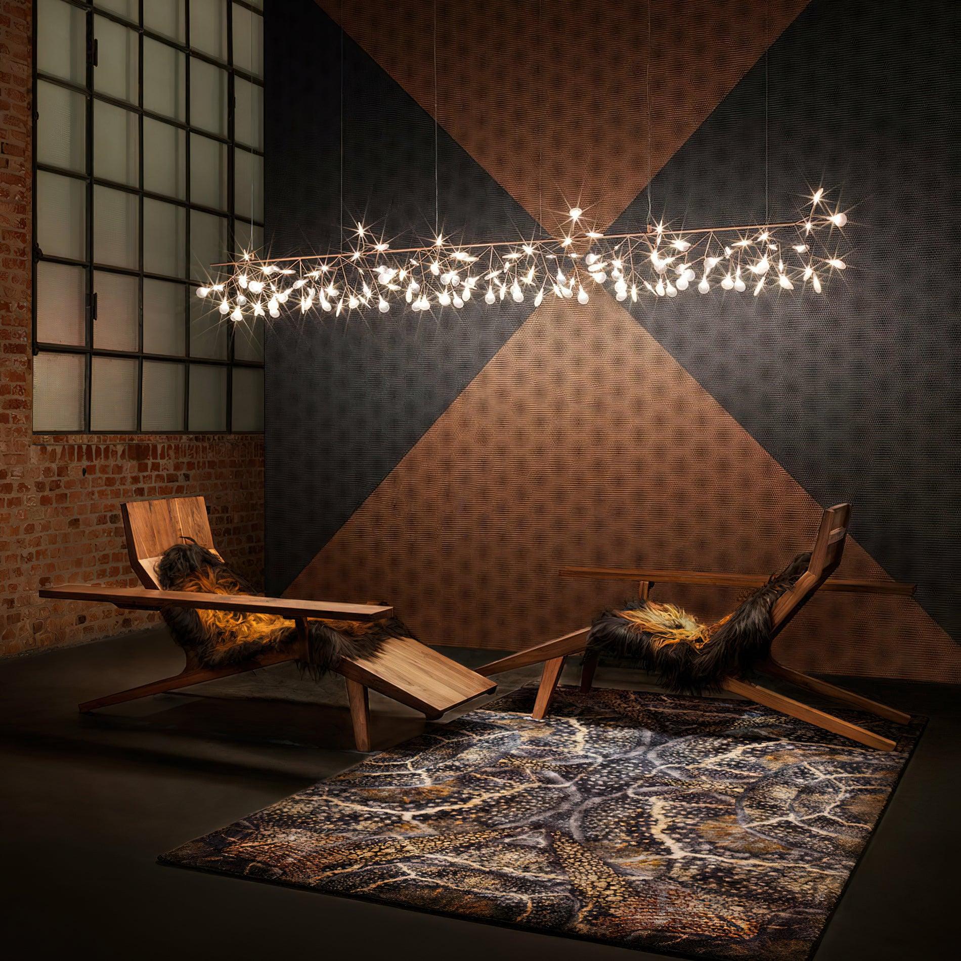Lustra Lustre LED À Branches Longues Et Linéaires Artistiques