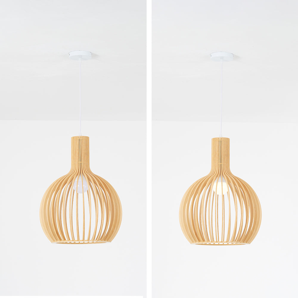 Inosa Suspension Design en Bois Sculpté Naturel Salle à Manger