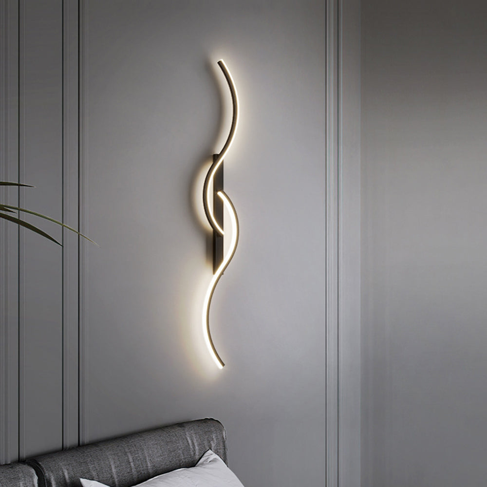 Lumor Applique Murale Vague Design Moderne Noir/Or Salon