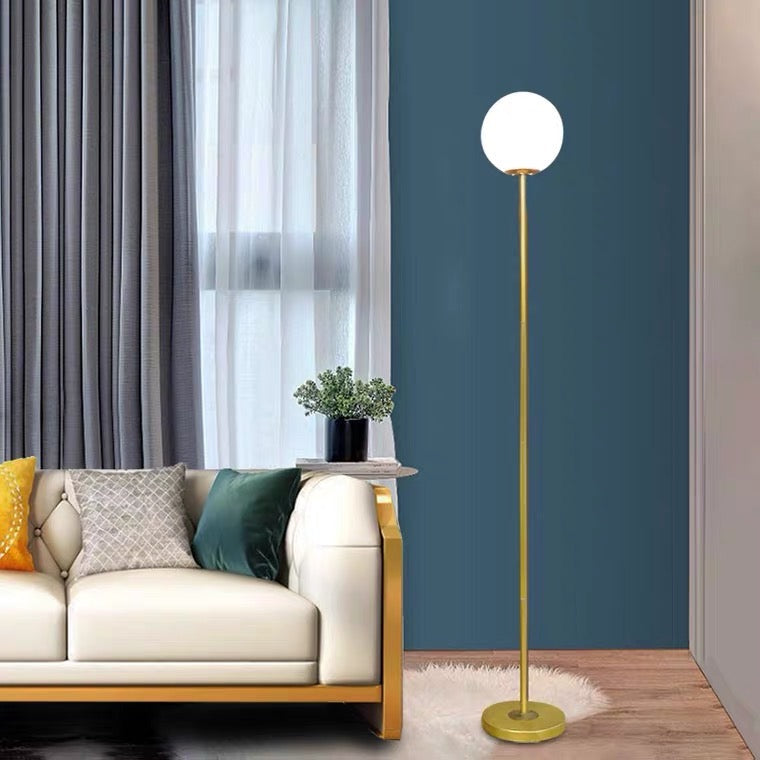 Valentina Design Lampadaire Bulle Simple Métal/Acrylique Doré Salon