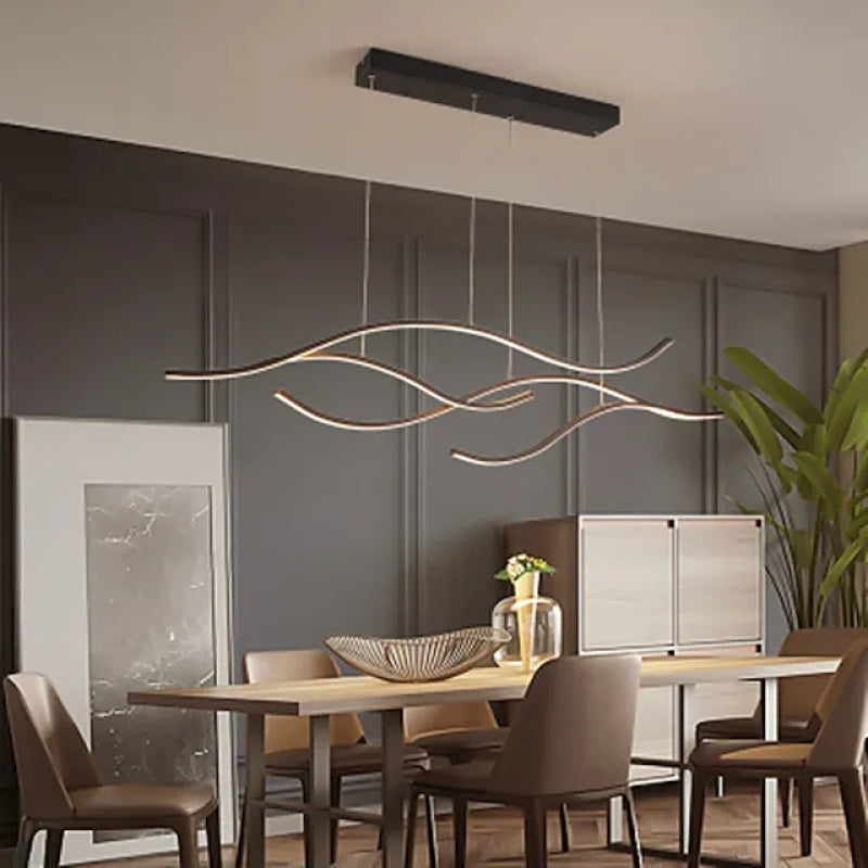 Nayel Luminaires Suspension linéaire. LED Noir/Or. Salon