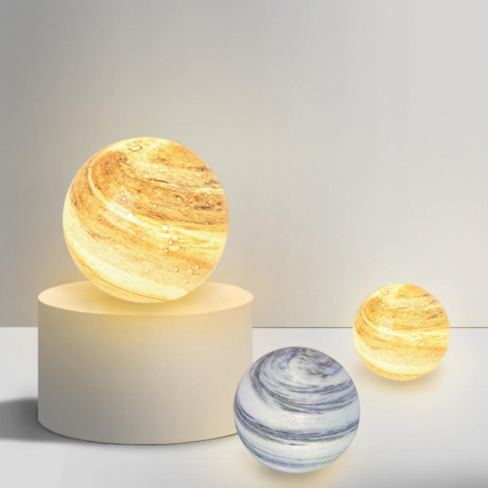 Myrah Lampadaire Boule Moderne Bleu/Curry de Lait Jardin