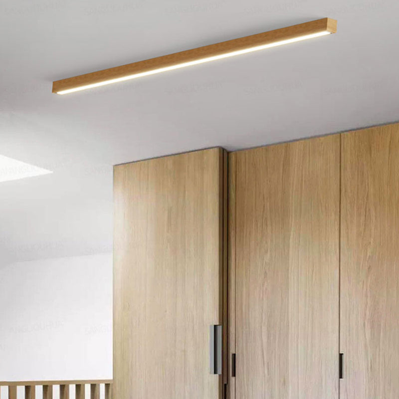Urien Plafonnier Longue Linéaire Simple. Bois. Couloir/Chambre