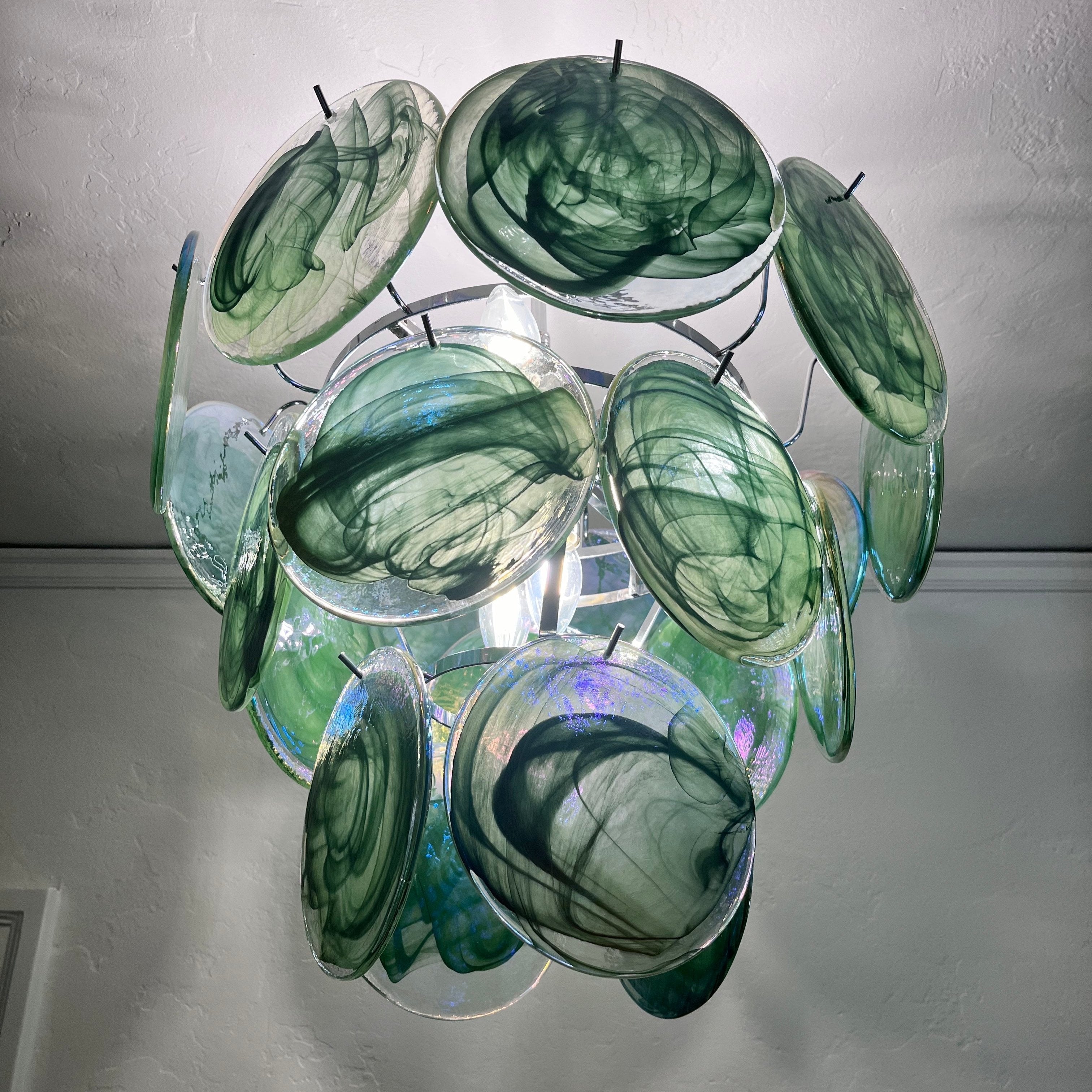 Camisa Lustre Couches de Disques en Verre Murano