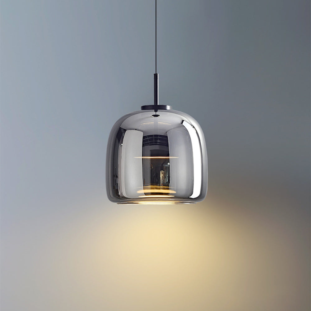 June Suspension Cylindre Moderne Verre. Claire/Grise Fumée/Ambre