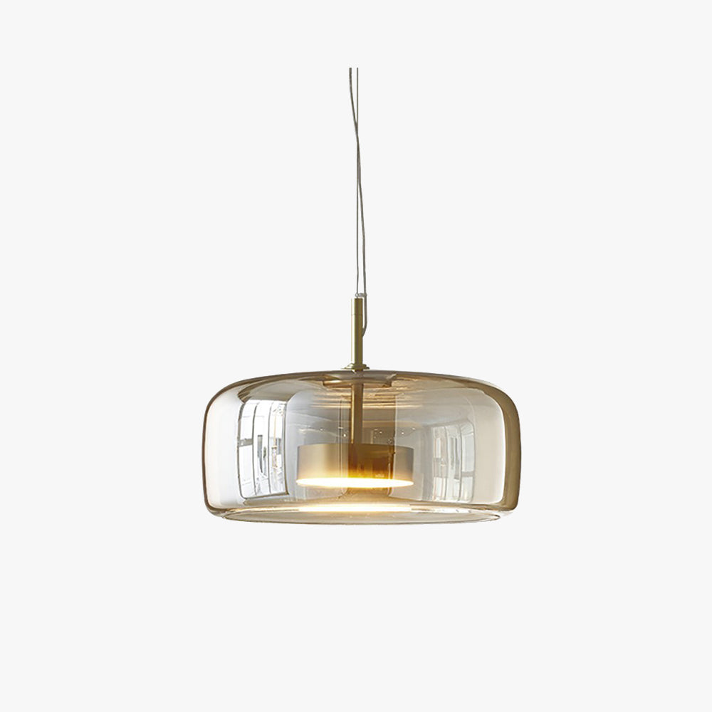 June Suspension Cylindre Moderne Verre. Claire/Grise Fumée/Ambre