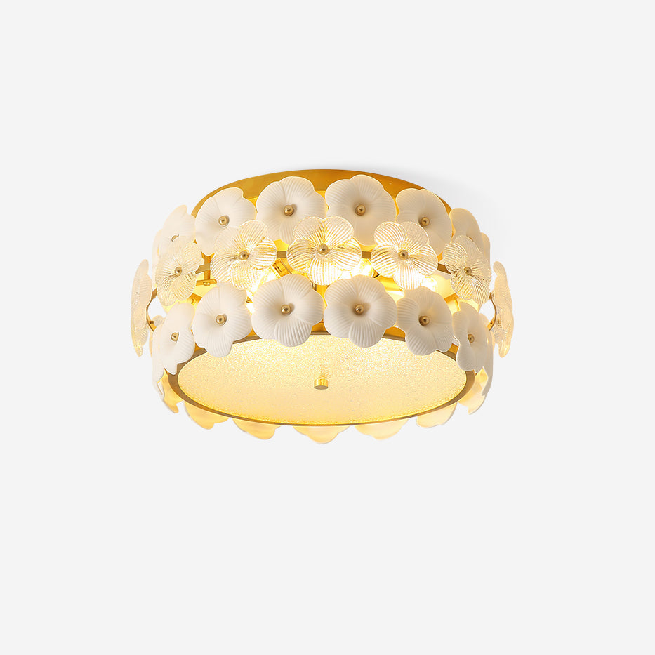 Abella Plafonnier Céramique Floraison Anneau Romantique