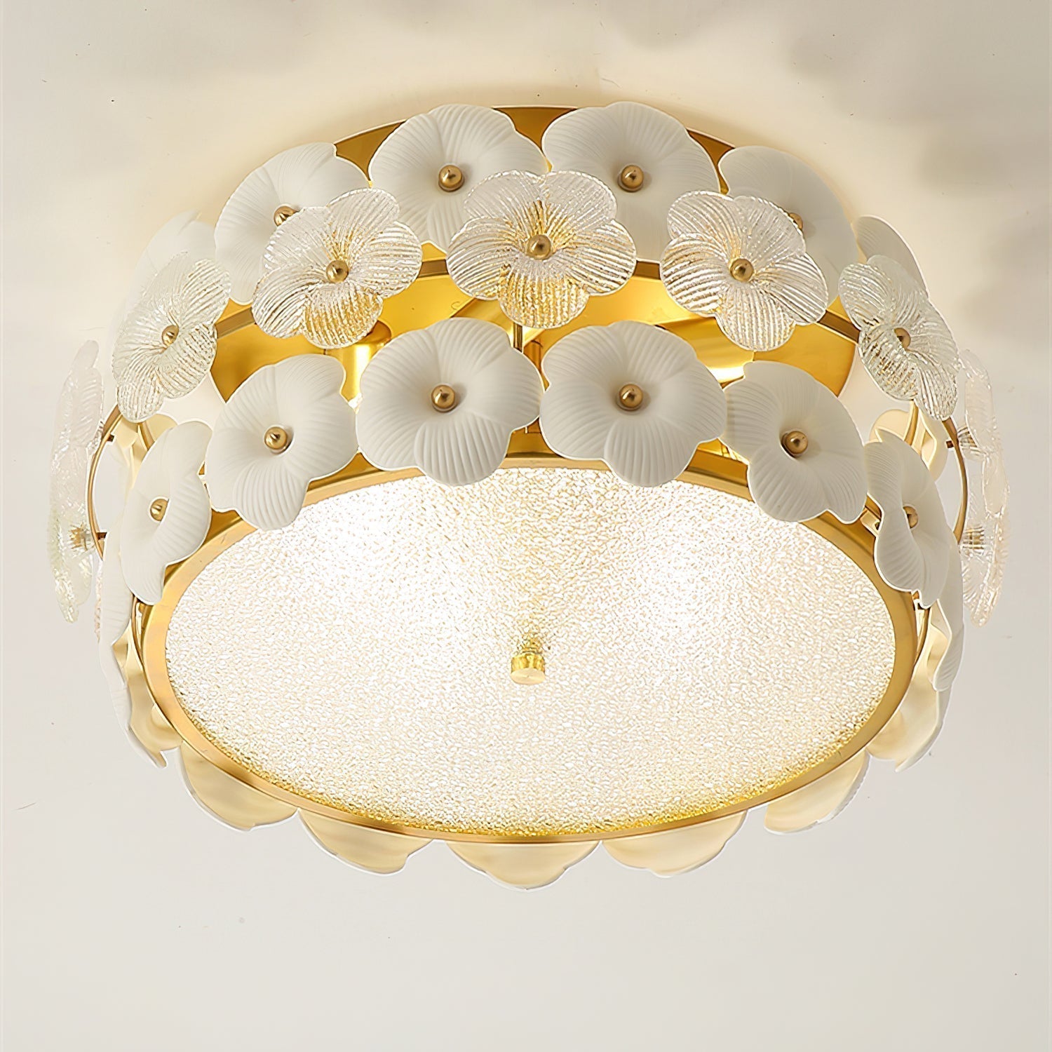 Abella Plafonnier Céramique Floraison Anneau Romantique