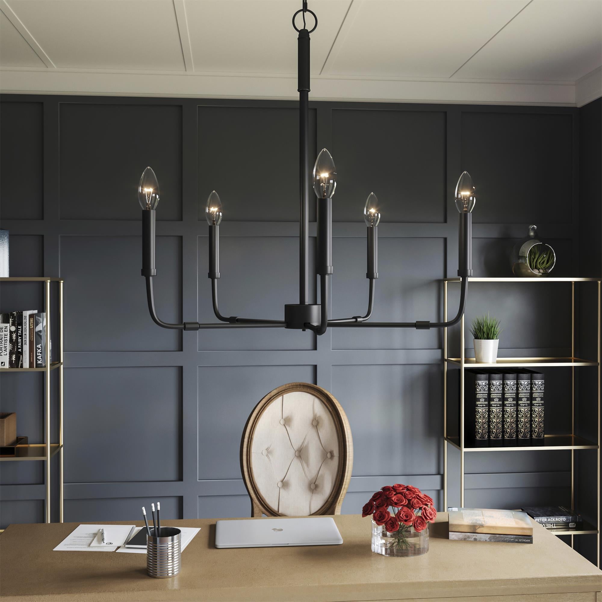 Abner Lustre Industriel Moderne Laiton