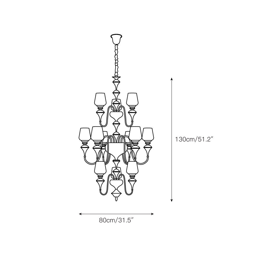Abrahamson Lustre Traditionnel À Niveaux Abat-jour Laiton Verre