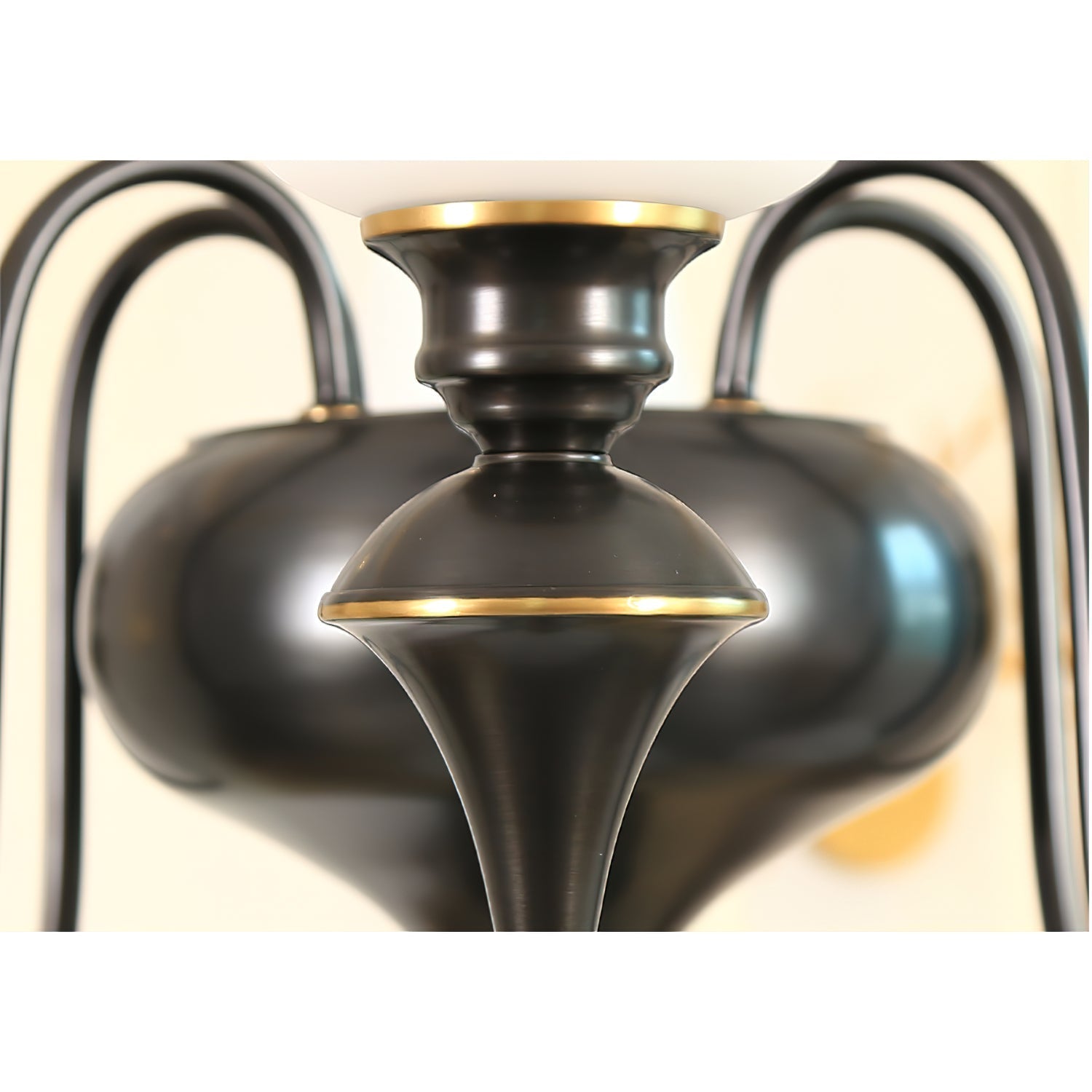 Abrahamson Lustre Traditionnel À Niveaux Abat-jour Laiton Verre