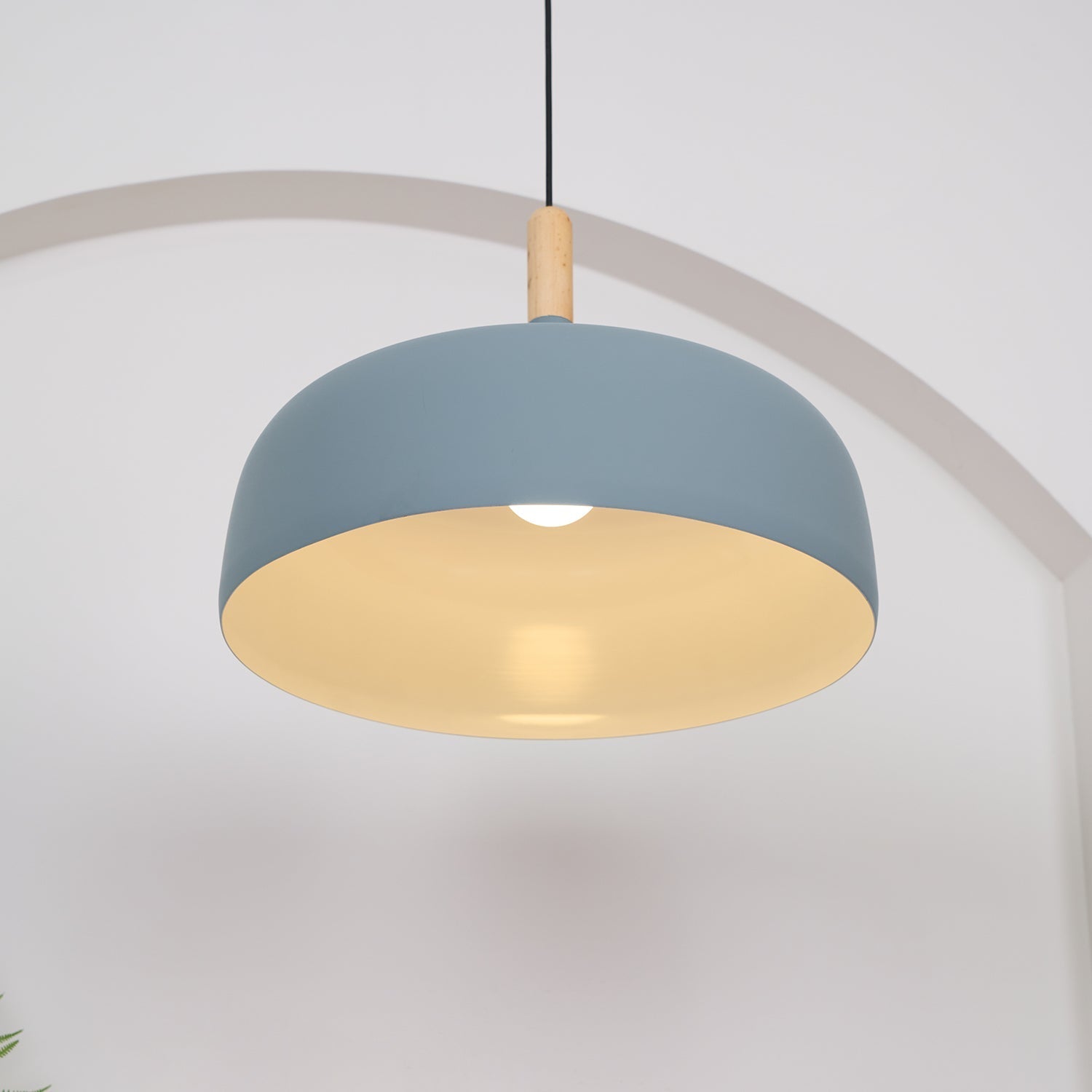 Lustra Suspension Lampe Abat-jour Blanc en Bois
