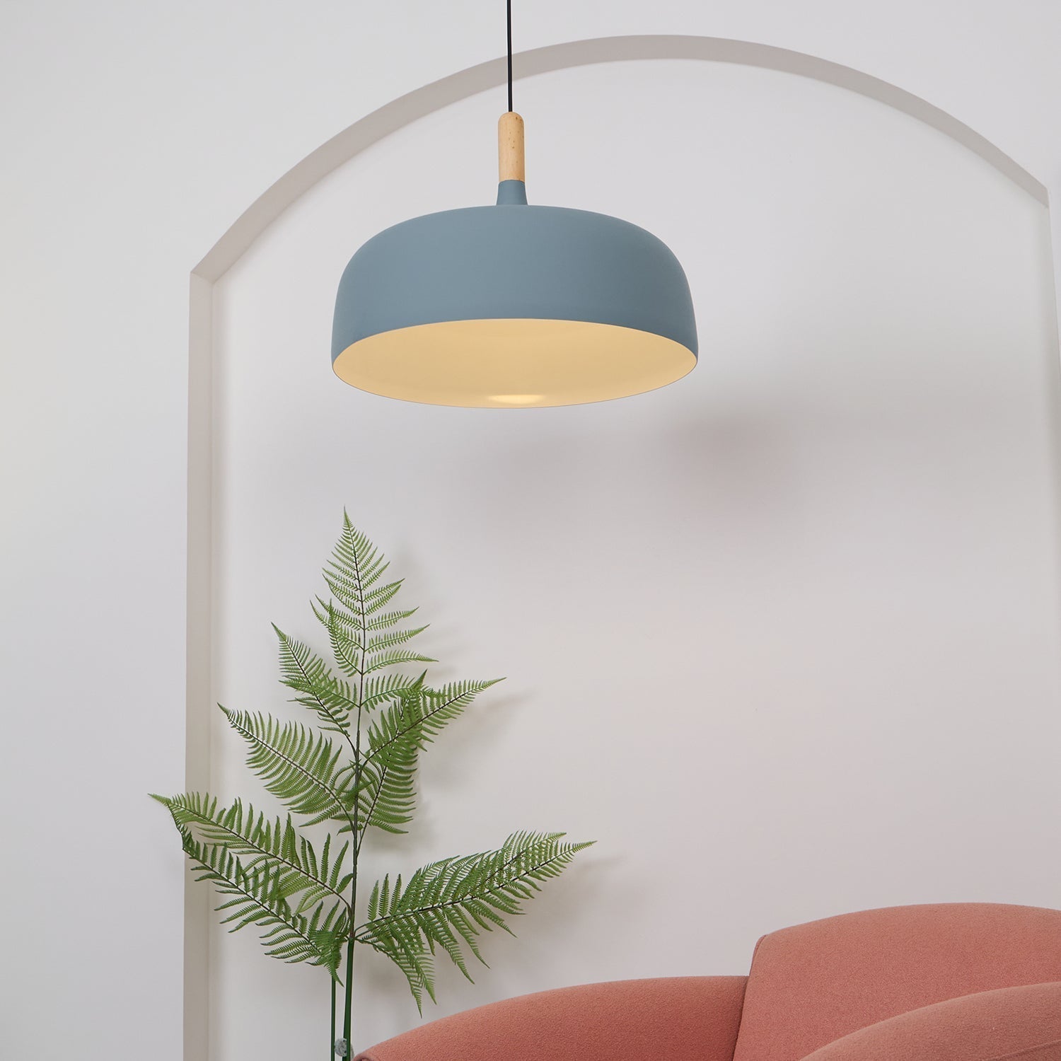 Lustra Suspension Lampe Abat-jour Blanc en Bois