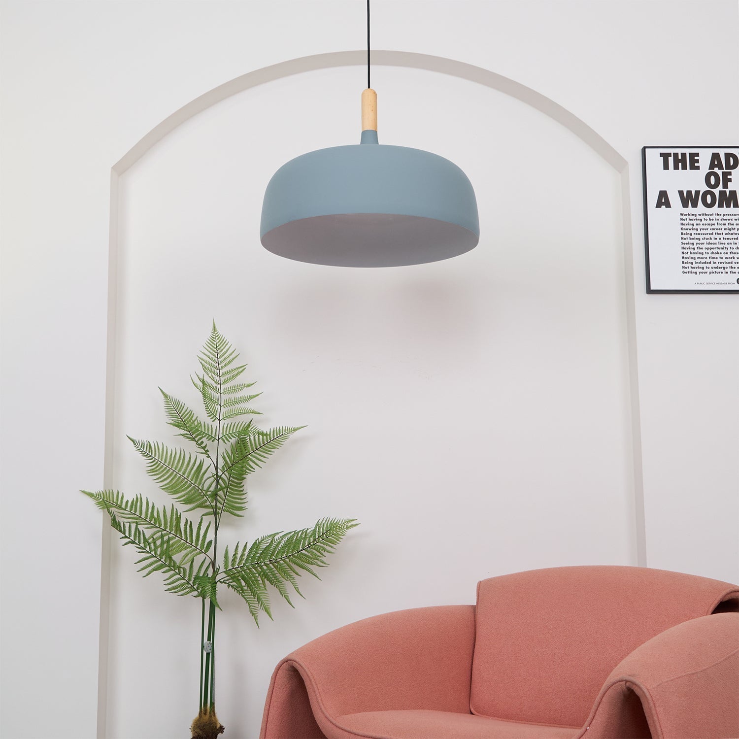 Lustra Suspension Lampe Abat-jour Blanc en Bois