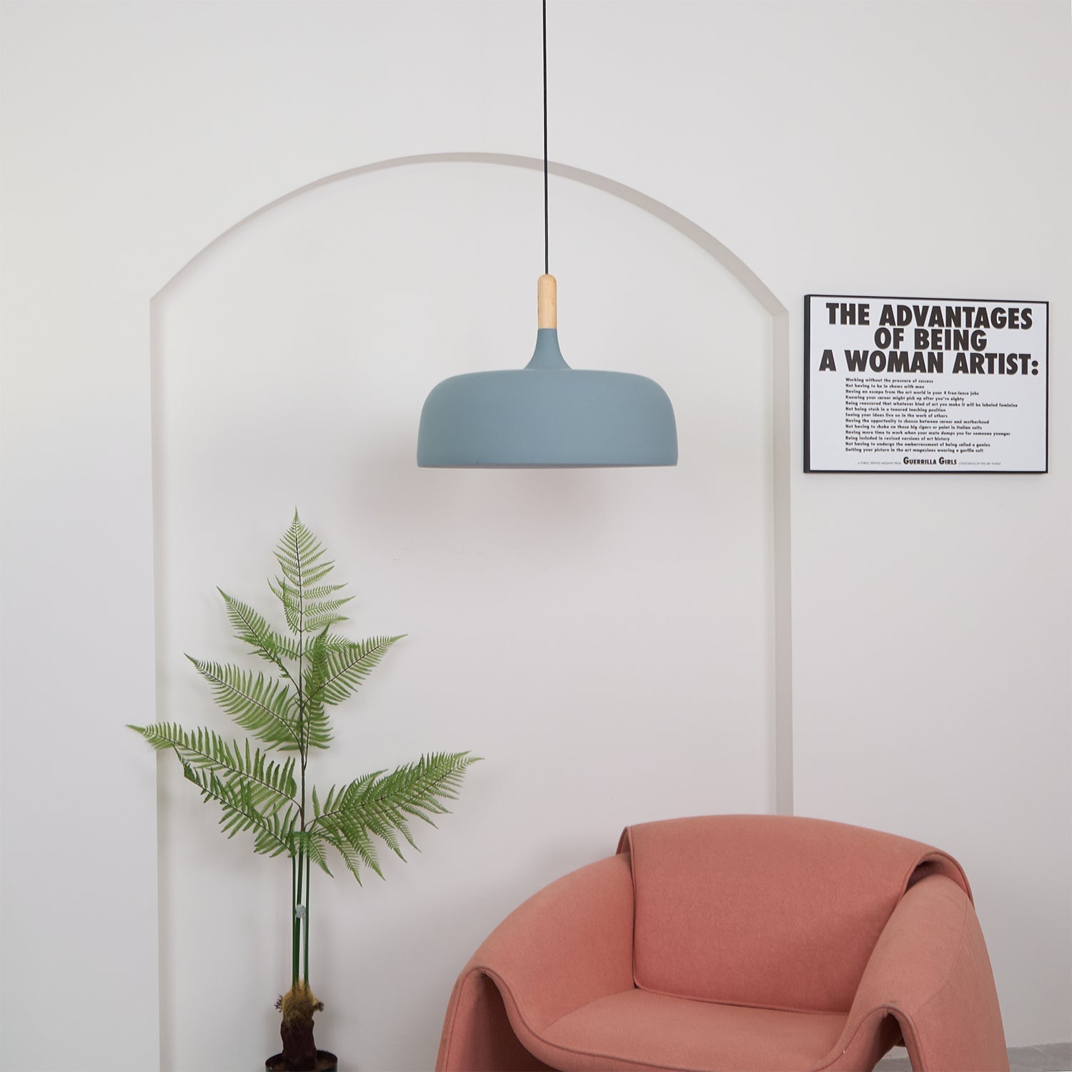 Lustra Suspension Lampe Abat-jour Blanc en Bois