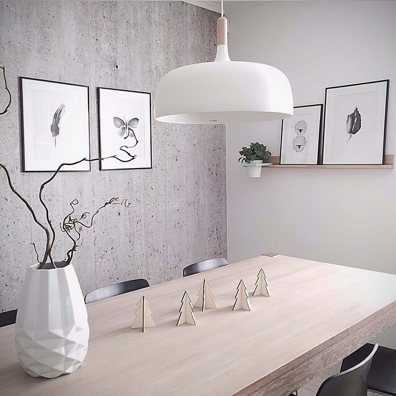 Lustra Suspension Lampe Abat-jour Blanc en Bois