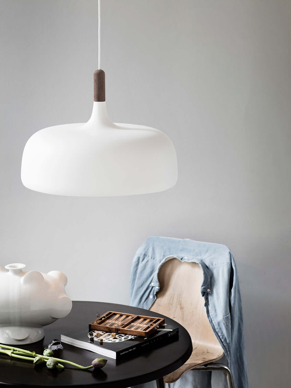Lustra Suspension Lampe Abat-jour Blanc en Bois