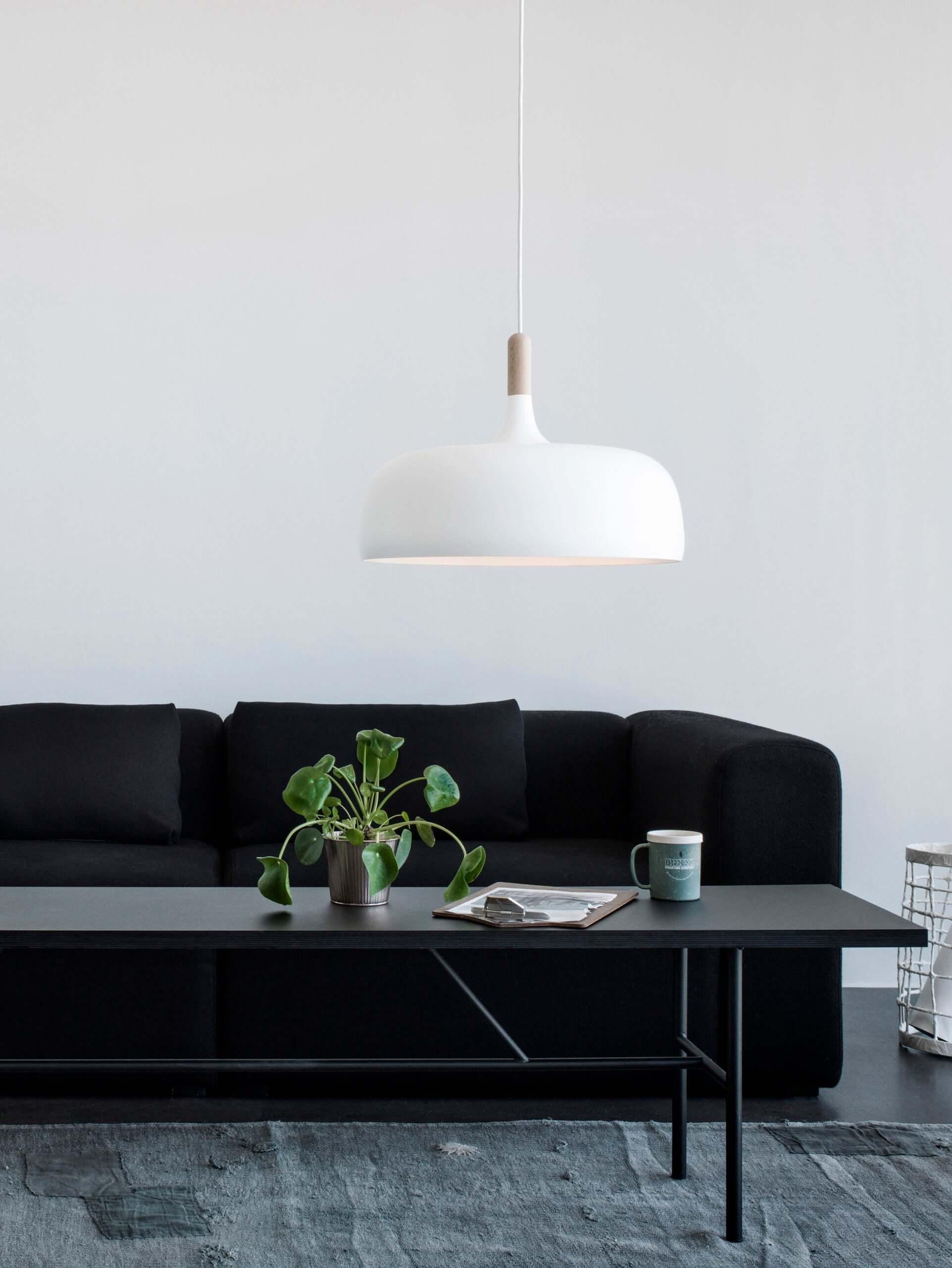 Lustra Suspension Lampe Abat-jour Blanc en Bois