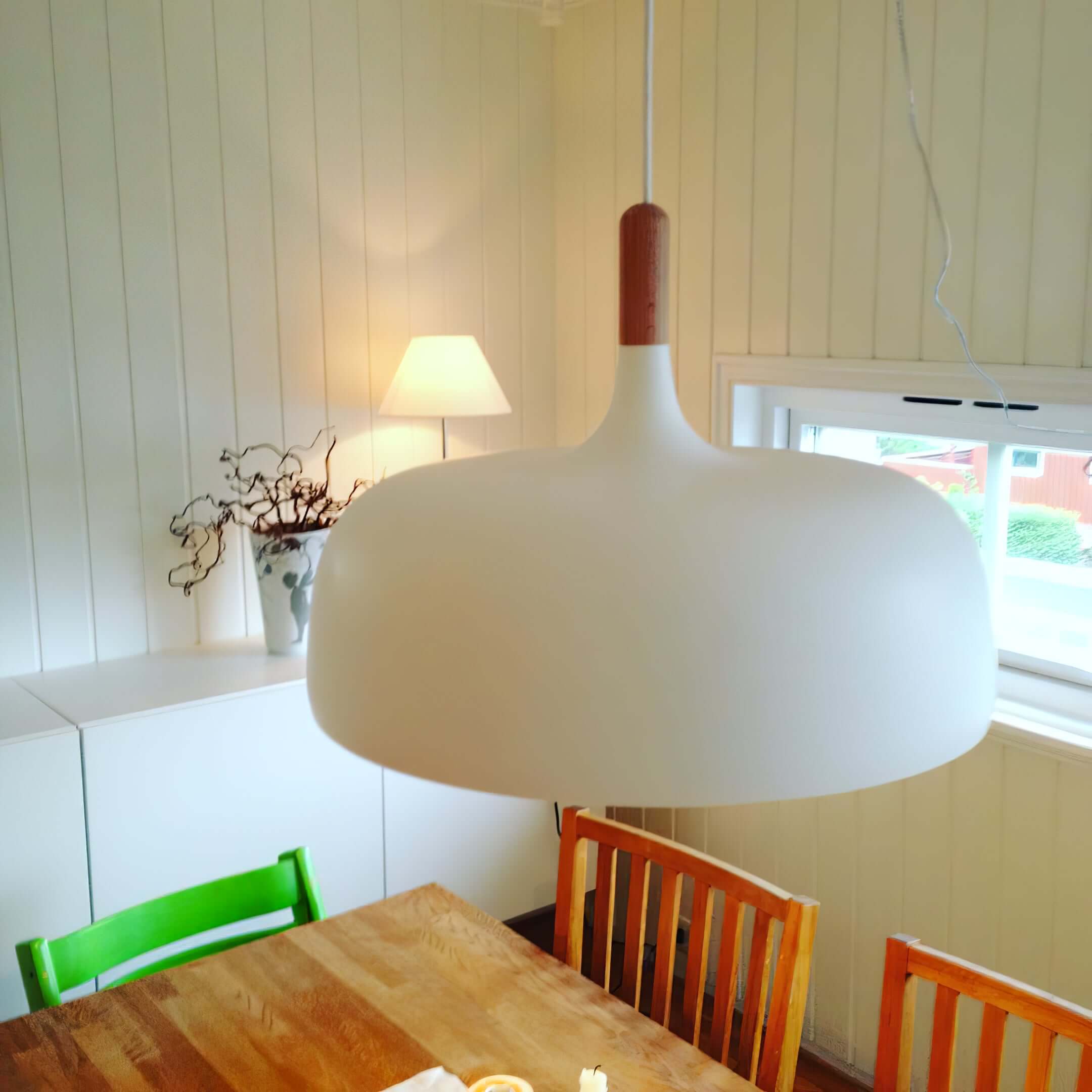 Lustra Suspension Lampe Abat-jour Blanc en Bois