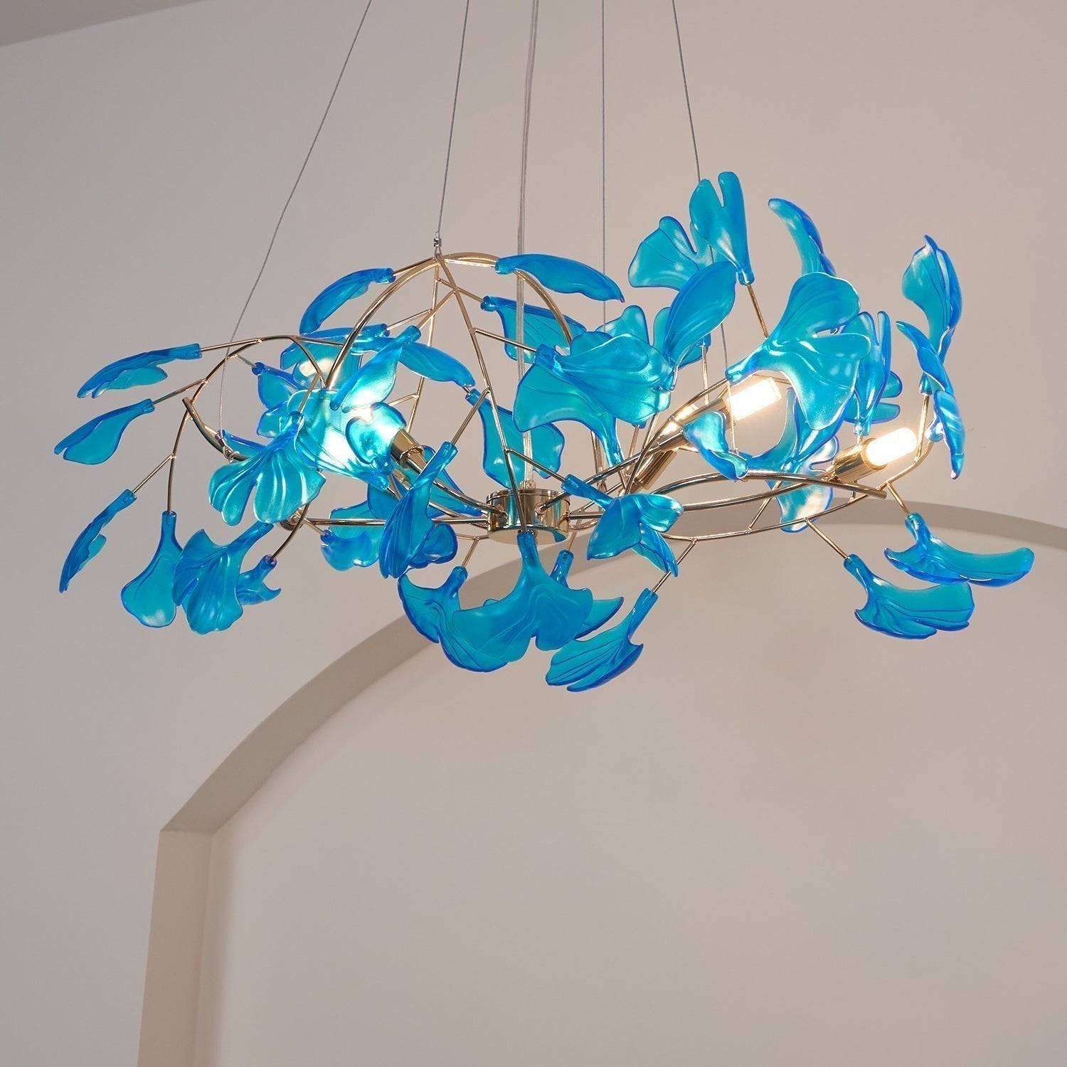 Eurvinen Lustre de luxe en feuille de ginkgo