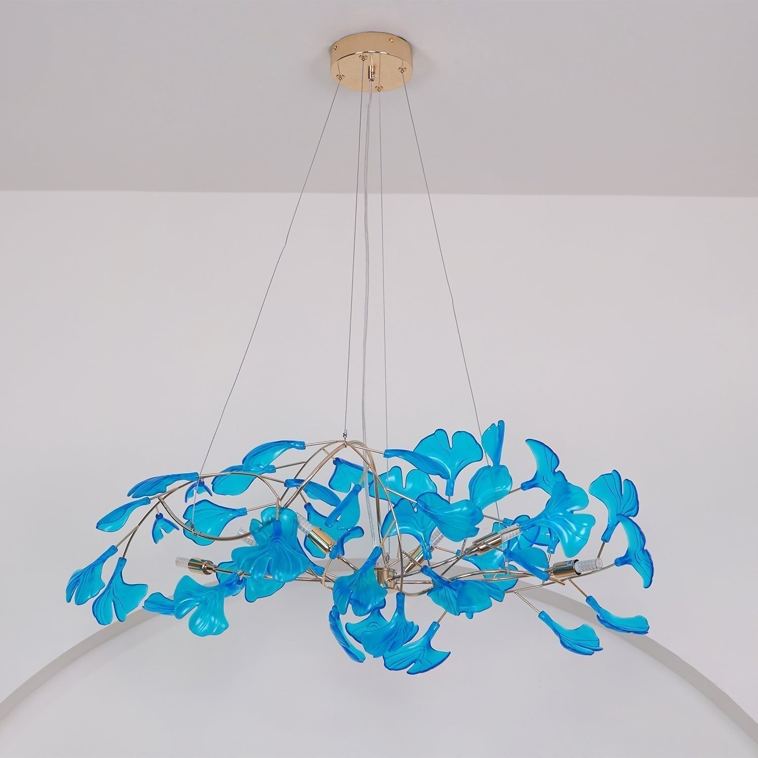 Eurvinen Lustre de luxe en feuille de ginkgo
