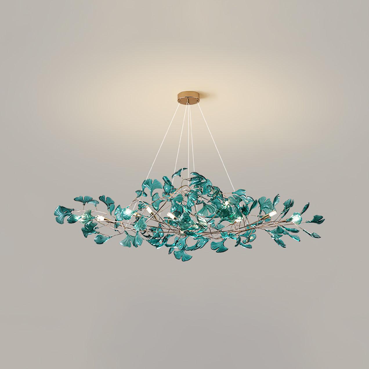 Eurvinen Lustre de luxe en feuille de ginkgo