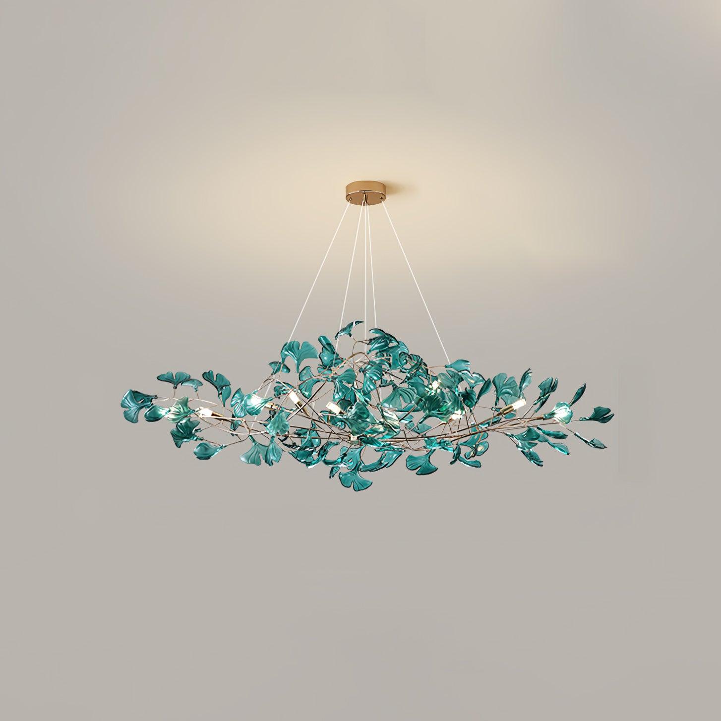 Eurvinen Lustre de luxe en feuille de ginkgo
