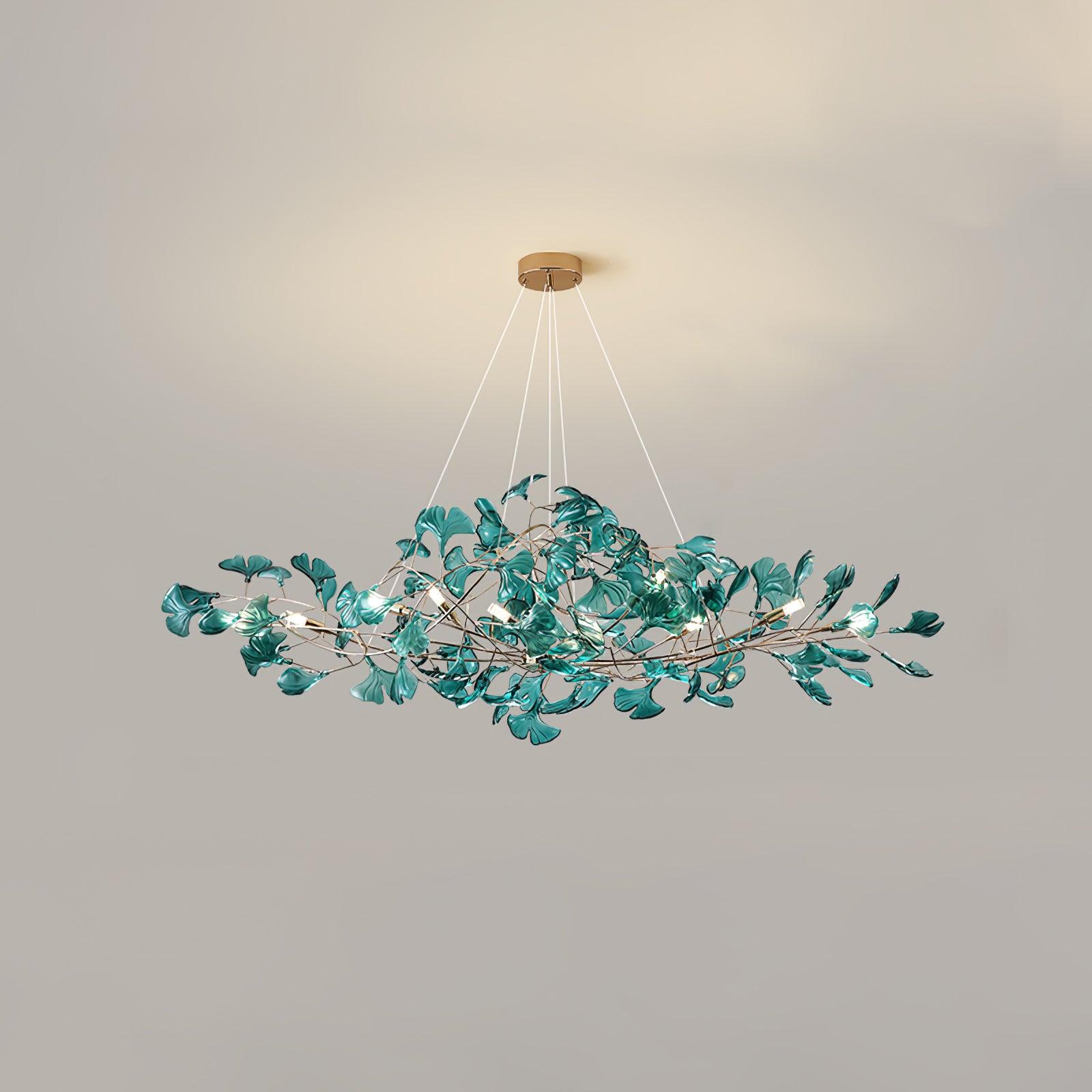 Eurvinen Lustre de luxe en feuille de ginkgo