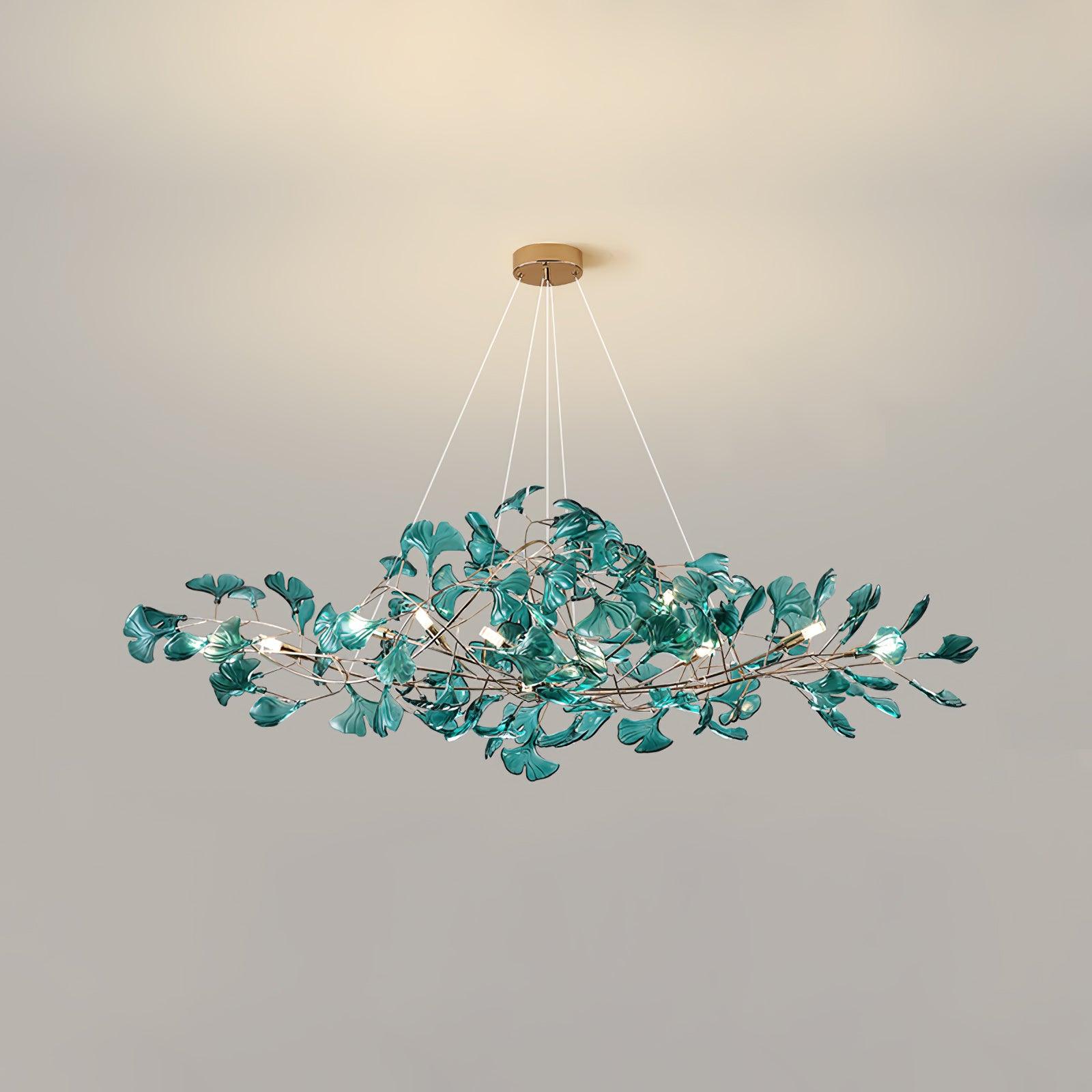 Eurvinen Lustre de luxe en feuille de ginkgo