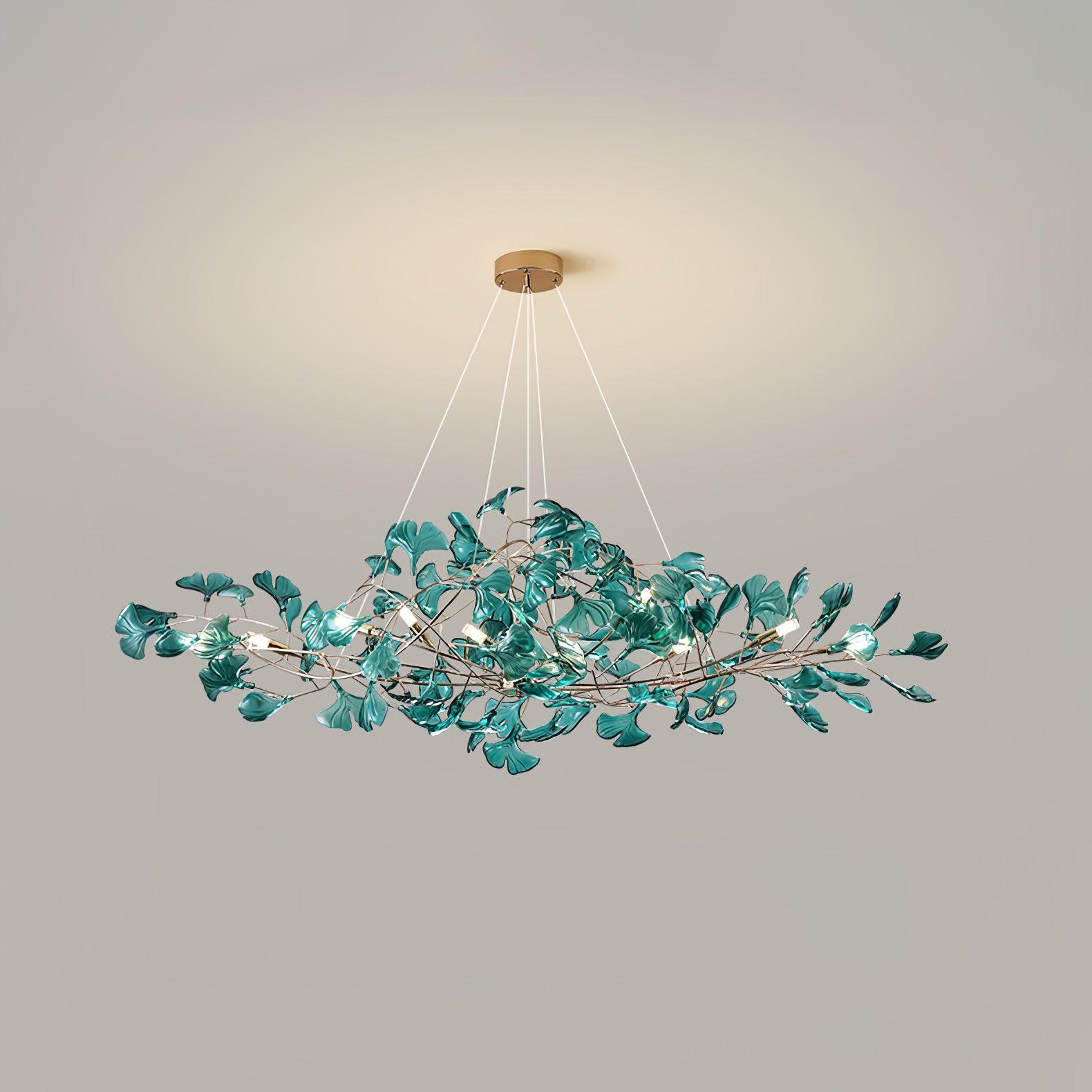 Eurvinen Lustre de luxe en feuille de ginkgo