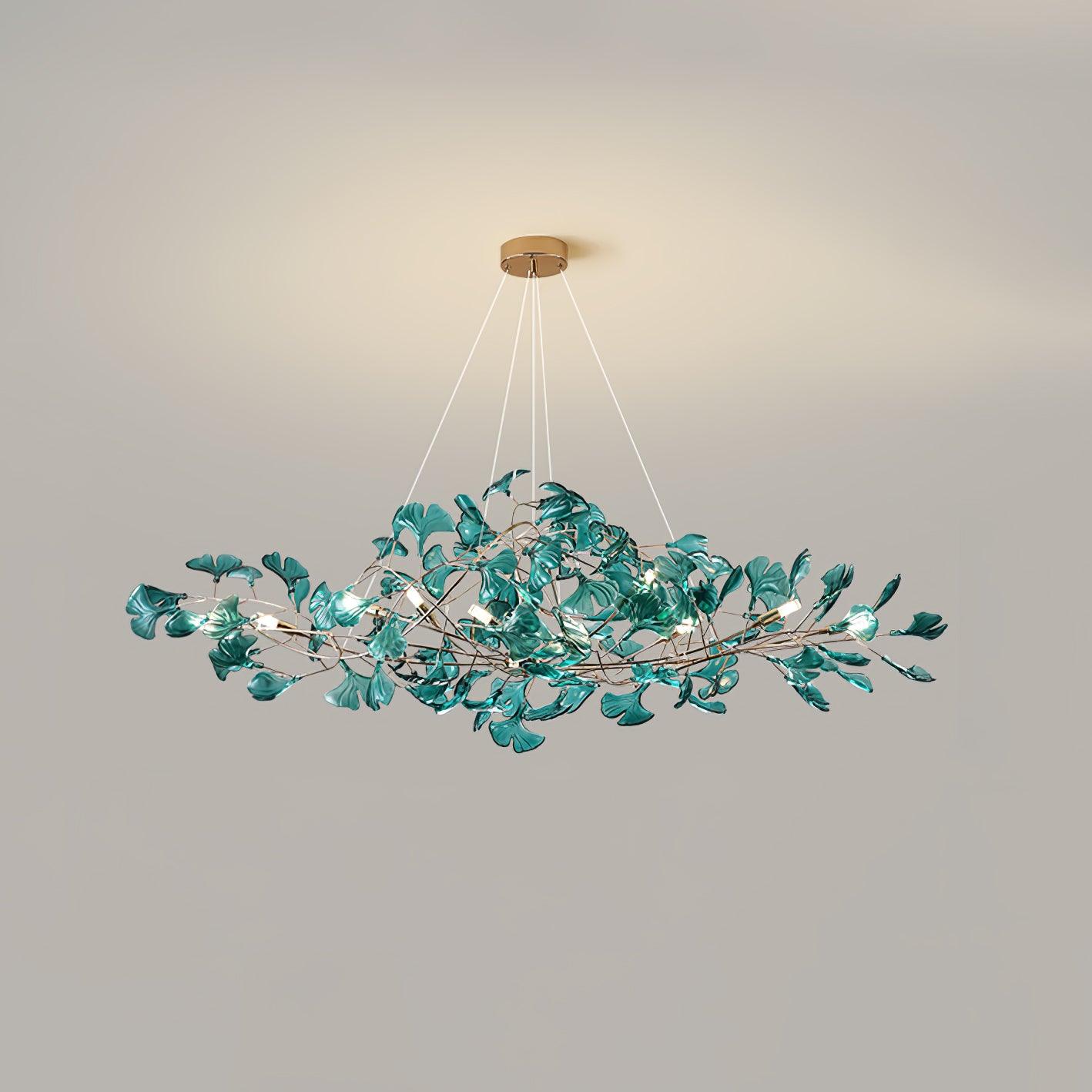 Eurvinen Lustre de luxe en feuille de ginkgo
