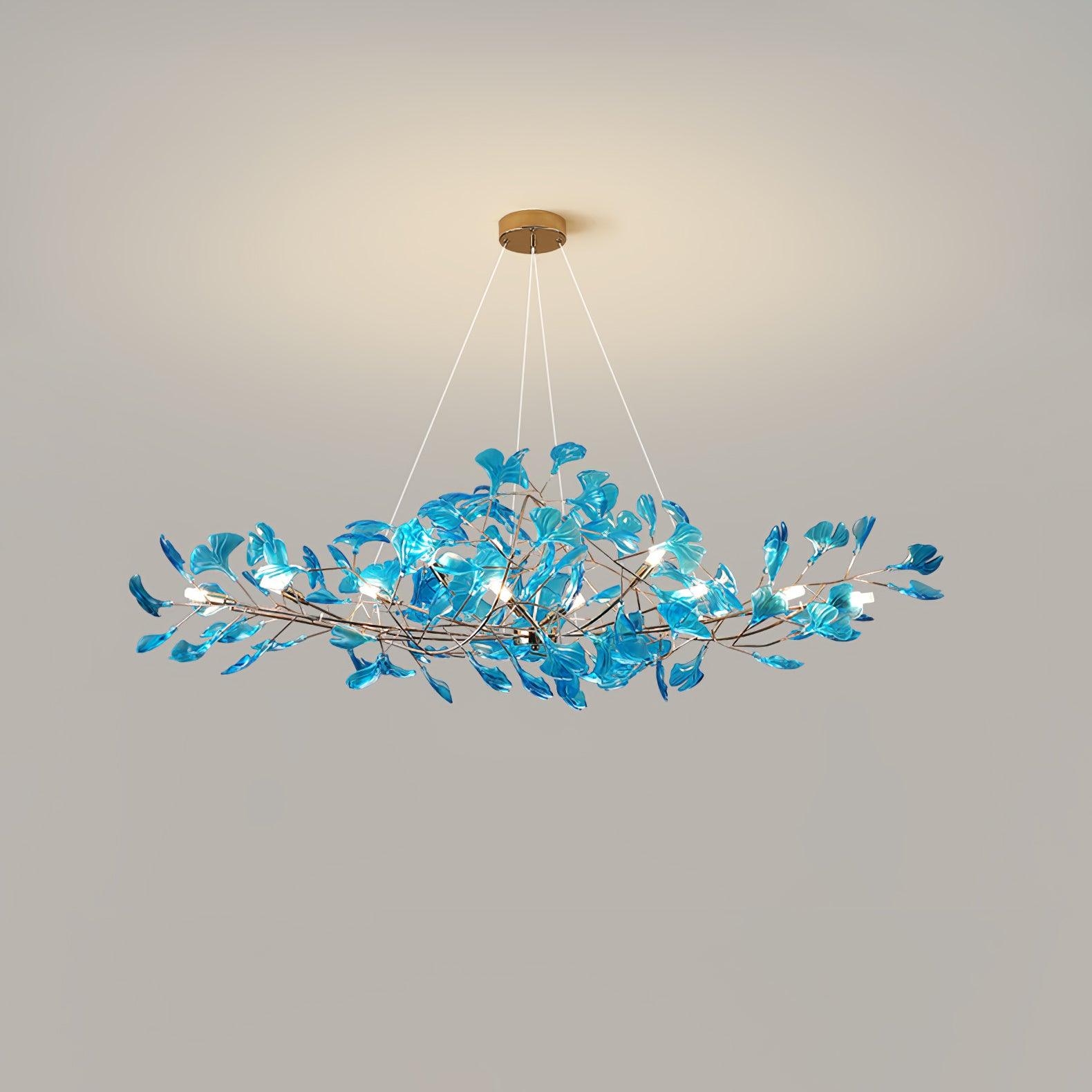 Eurvinen Lustre de luxe en feuille de ginkgo