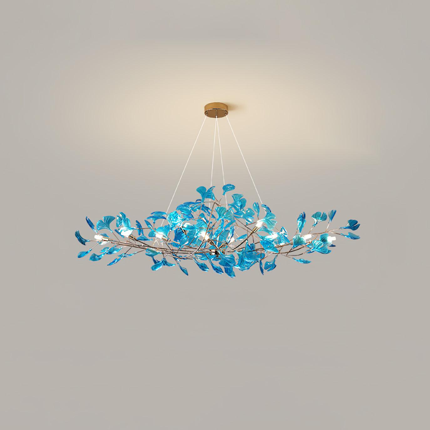 Eurvinen Lustre de luxe en feuille de ginkgo
