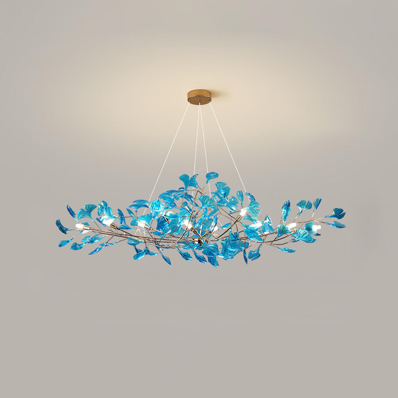 Eurvinen Lustre de luxe en feuille de ginkgo