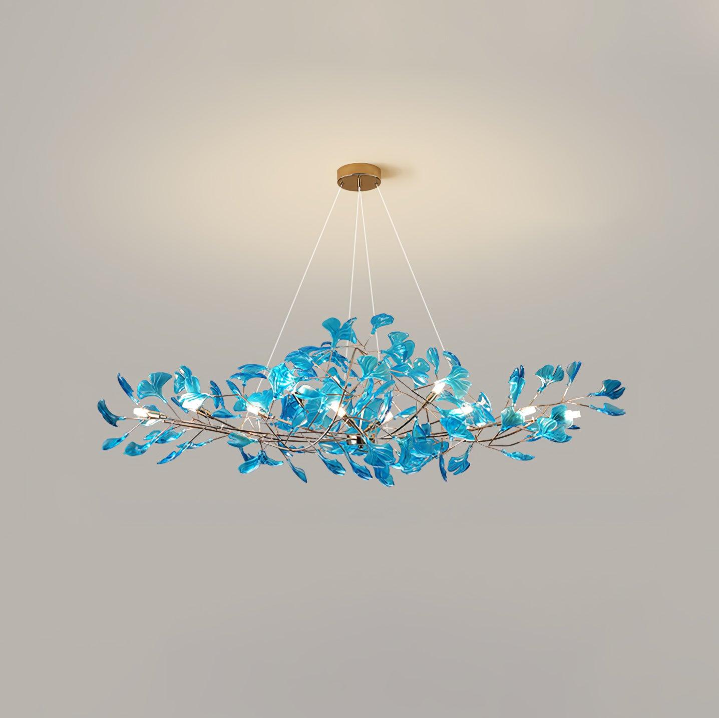 Eurvinen Lustre de luxe en feuille de ginkgo