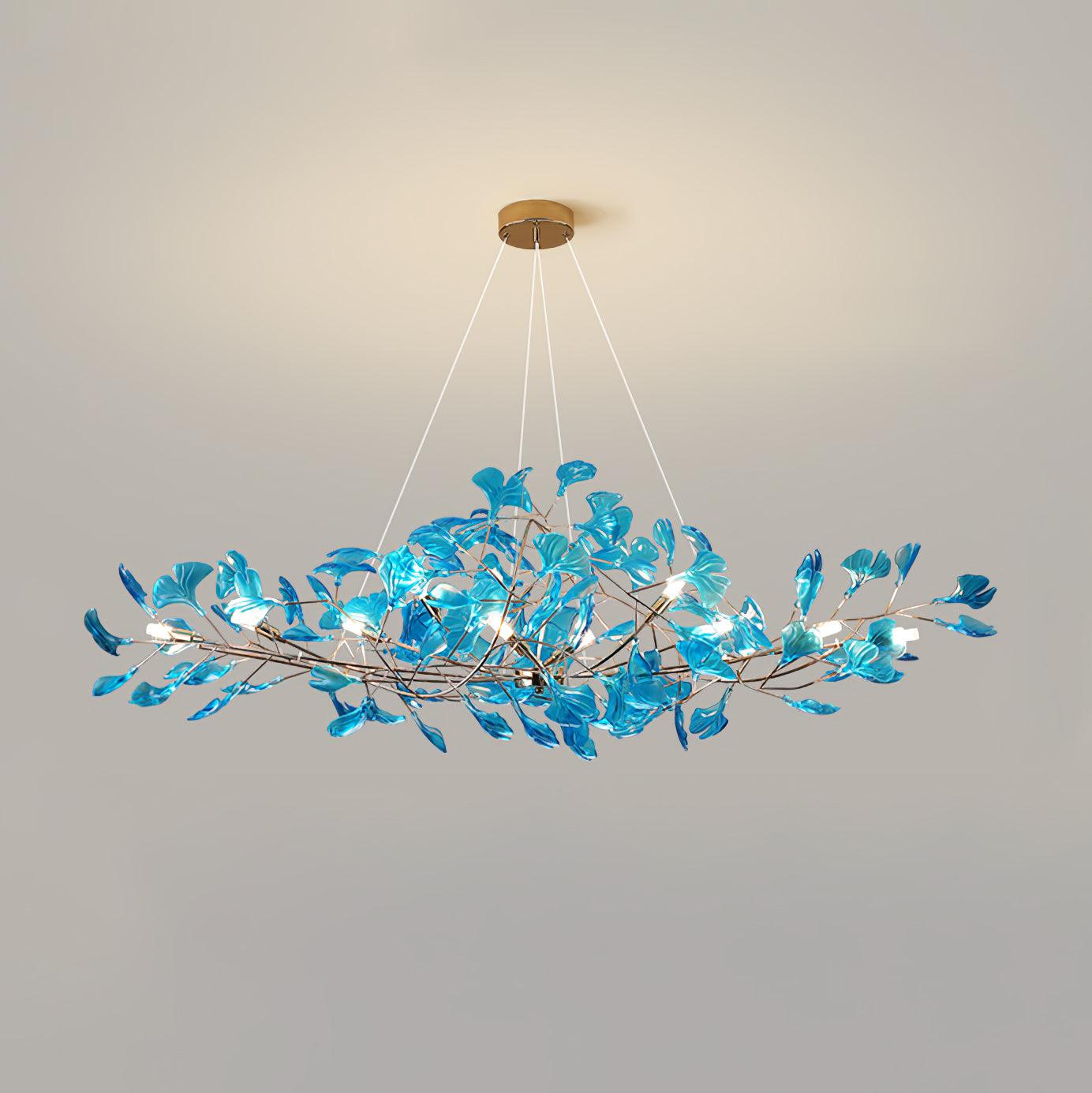 Eurvinen Lustre de luxe en feuille de ginkgo