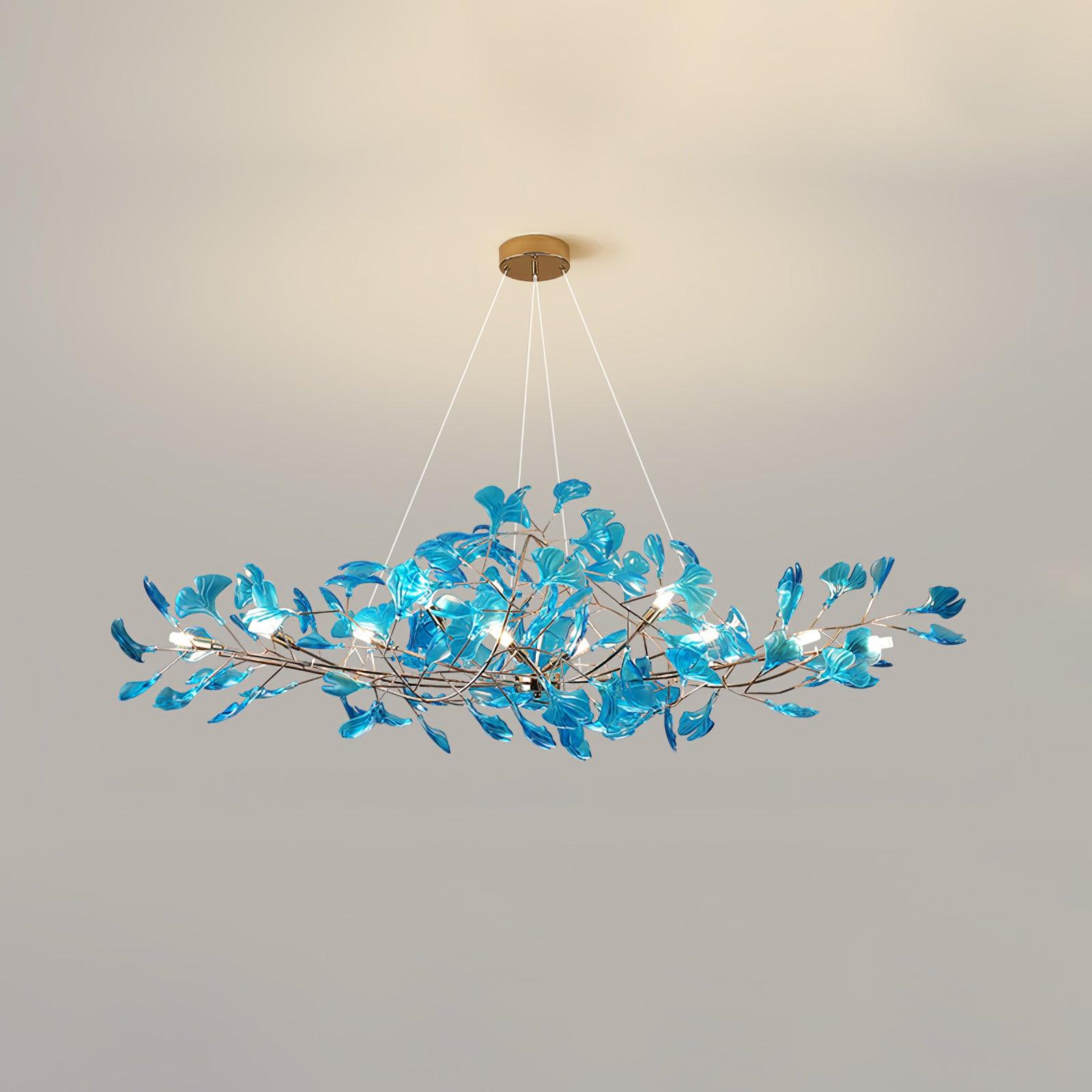 Eurvinen Lustre de luxe en feuille de ginkgo