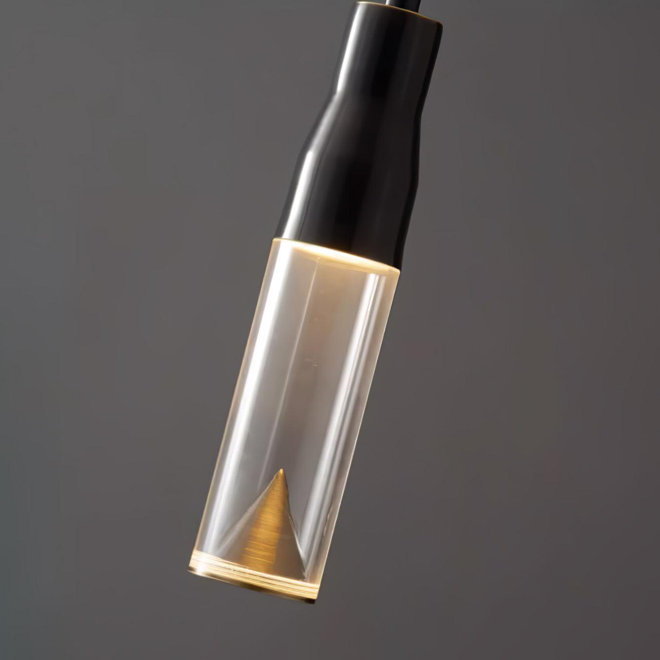 Solara Lampe suspendue en acrylique avec plaque de chapeau chromée moderne