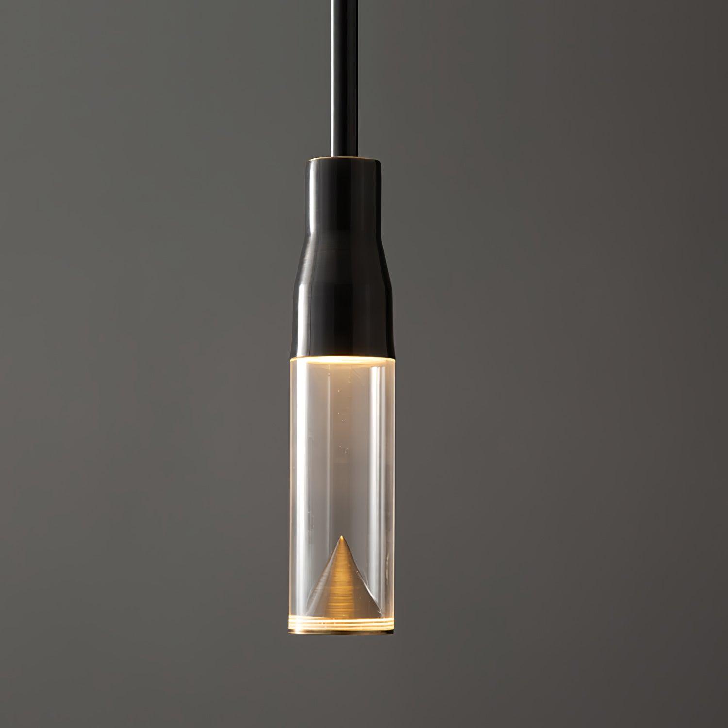 Solara Lampe suspendue en acrylique avec plaque de chapeau chromée moderne