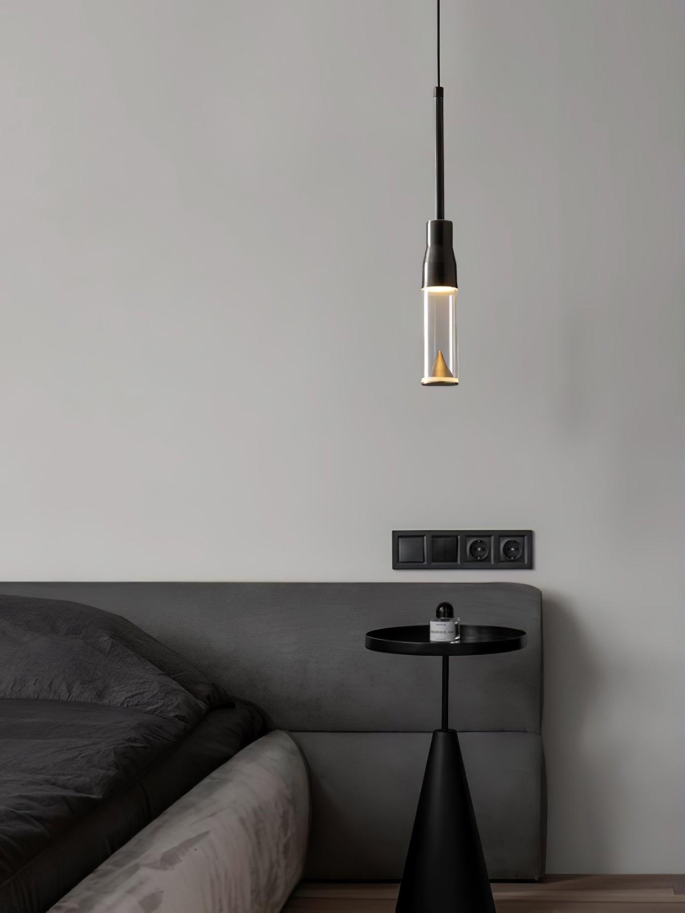 Solara Lampe suspendue en acrylique avec plaque de chapeau chromée moderne