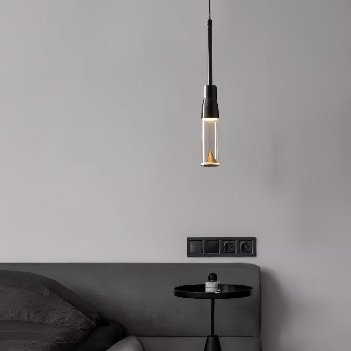 Solara Lampe suspendue en acrylique avec plaque de chapeau chromée moderne