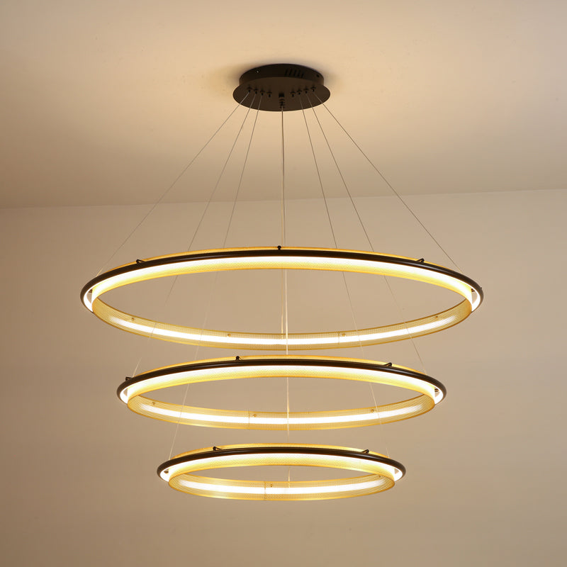 Erveliel Lustre Rond Métal Minimaliste Moderne