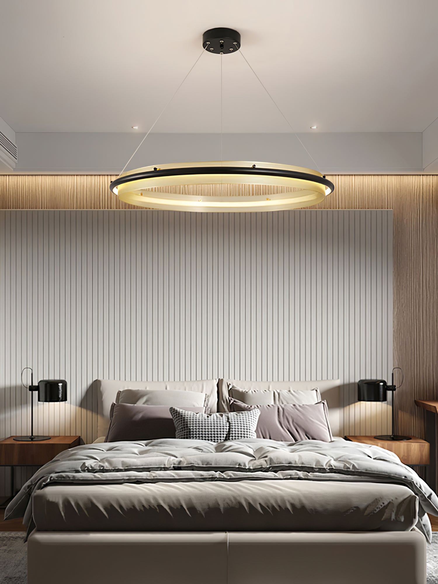 Erveliel Lustre Rond Métal Minimaliste Moderne