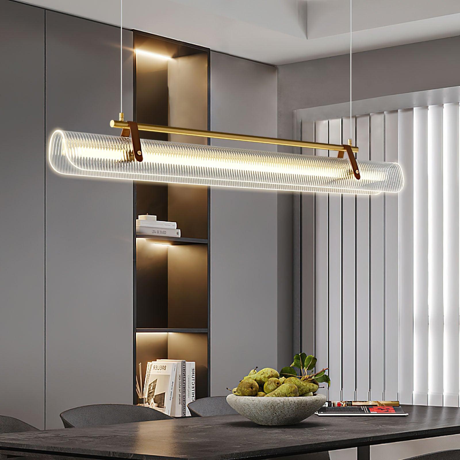 Lustra Suspension Lampe Acrylique Linéaire Moderne pour Salle à Manger