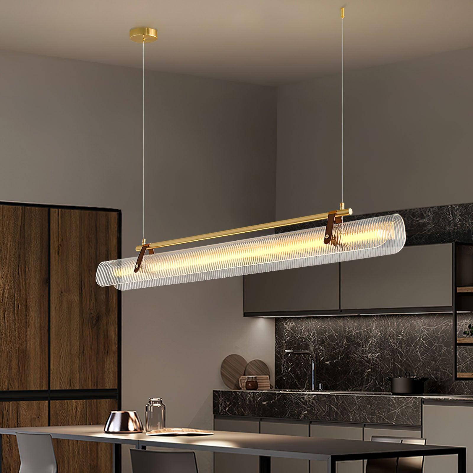 Lustra Suspension Lampe Acrylique Linéaire Moderne pour Salle à Manger