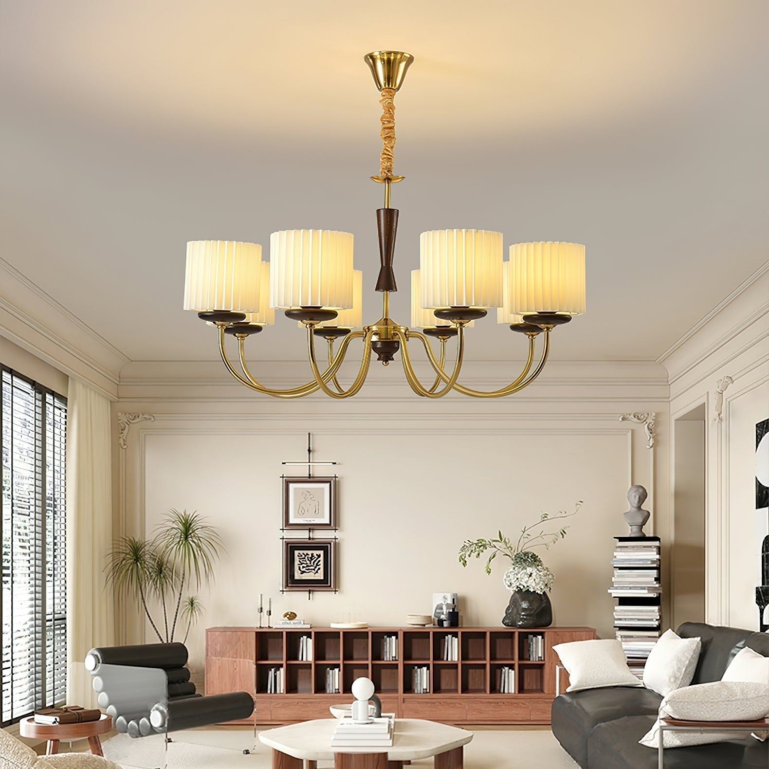Lustra Lustre en Laiton Tissu